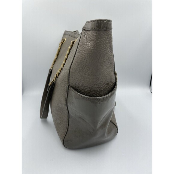 Fossil Women's TAUPE Leather Tote Mimi Handbag Chain Leather Handle Shoulder Bag - Picture 5 of 16